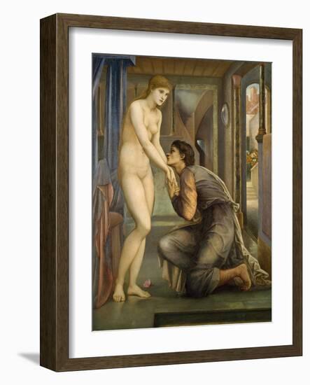 Pygmalion and the Image - the Soul Attains, 1878 (Oil on Canvas)-Edward Coley Burne-Jones-Framed Giclee Print