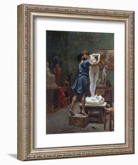 Pygmalion Et Galatee-Jean Leon Gerome-Framed Premium Giclee Print