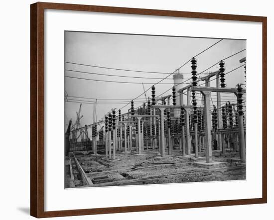 Pylons at Marchwood-null-Framed Photographic Print