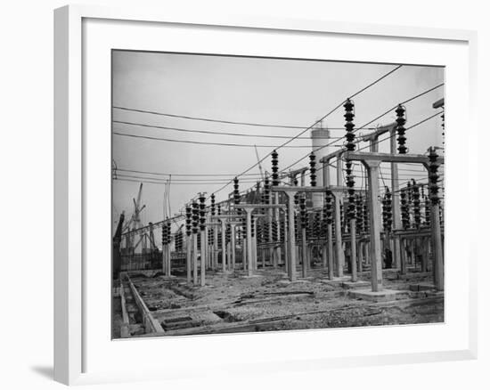 Pylons at Marchwood-null-Framed Photographic Print