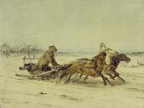 Troika in Winter, 1880S-Pyotr Petrovich Sokolov-Giclee Print