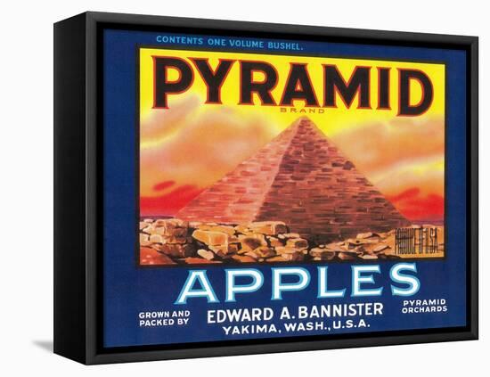 Pyramid Apple Label - Yakima, WA-Lantern Press-Framed Stretched Canvas