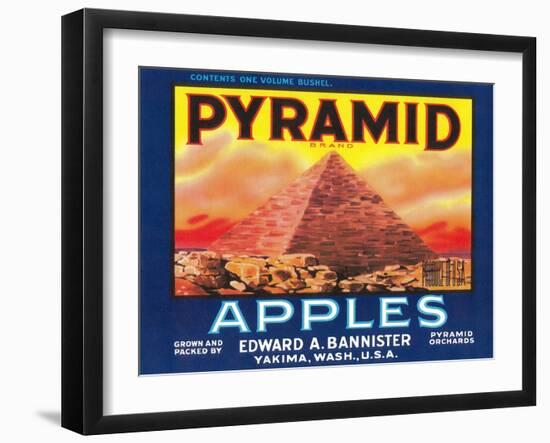 Pyramid Apple Label - Yakima, WA-Lantern Press-Framed Art Print