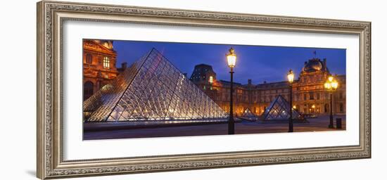 Pyramid at a Museum, Louvre Pyramid, Musee Du Louvre, Paris, France-null-Framed Photographic Print