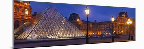 Pyramid at a Museum, Louvre Pyramid, Musee Du Louvre, Paris, France-null-Mounted Photographic Print