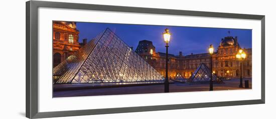 Pyramid at a Museum, Louvre Pyramid, Musee Du Louvre, Paris, France-null-Framed Photographic Print