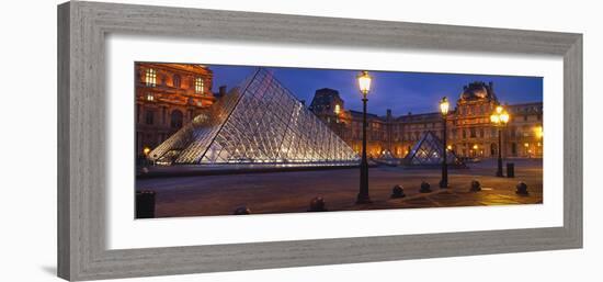 Pyramid at a Museum, Louvre Pyramid, Musee Du Louvre, Paris, France-null-Framed Photographic Print