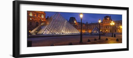 Pyramid at a Museum, Louvre Pyramid, Musee Du Louvre, Paris, France-null-Framed Photographic Print