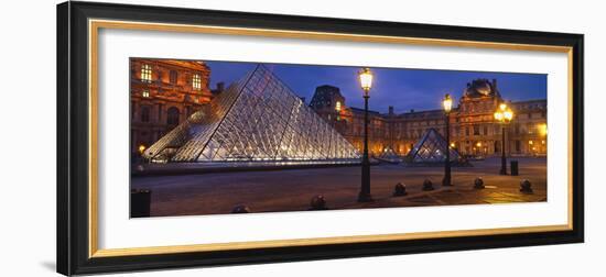 Pyramid at a Museum, Louvre Pyramid, Musee Du Louvre, Paris, France-null-Framed Photographic Print