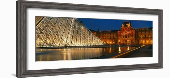 Pyramid at a Museum, Louvre Pyramid, Musee Du Louvre, Paris, France-null-Framed Photographic Print