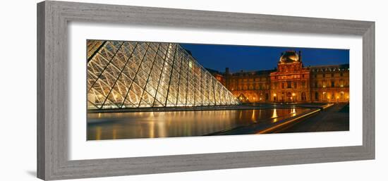 Pyramid at a Museum, Louvre Pyramid, Musee Du Louvre, Paris, France-null-Framed Photographic Print