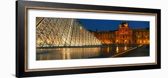 Pyramid at a Museum, Louvre Pyramid, Musee Du Louvre, Paris, France-null-Framed Photographic Print