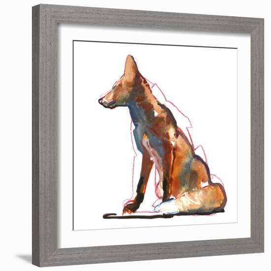 Pyramid fox, 2021, (mixed media)-Mark Adlington-Framed Giclee Print