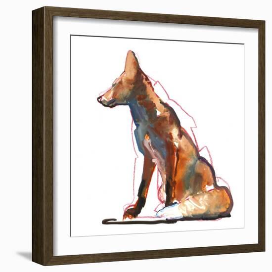 Pyramid fox, 2021, (mixed media)-Mark Adlington-Framed Giclee Print