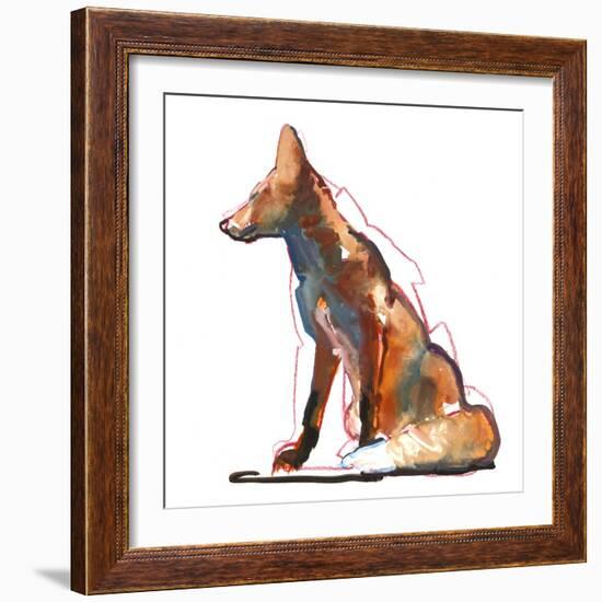 Pyramid fox, 2021, (mixed media)-Mark Adlington-Framed Giclee Print