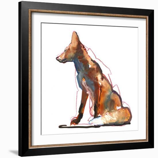 Pyramid fox, 2021, (mixed media)-Mark Adlington-Framed Giclee Print