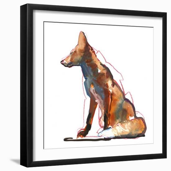 Pyramid fox, 2021, (mixed media)-Mark Adlington-Framed Giclee Print