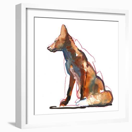 Pyramid fox, 2021, (mixed media)-Mark Adlington-Framed Giclee Print