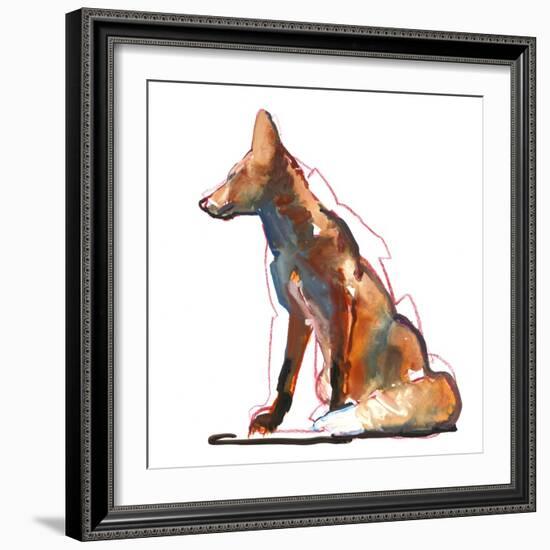 Pyramid fox, 2021, (mixed media)-Mark Adlington-Framed Giclee Print