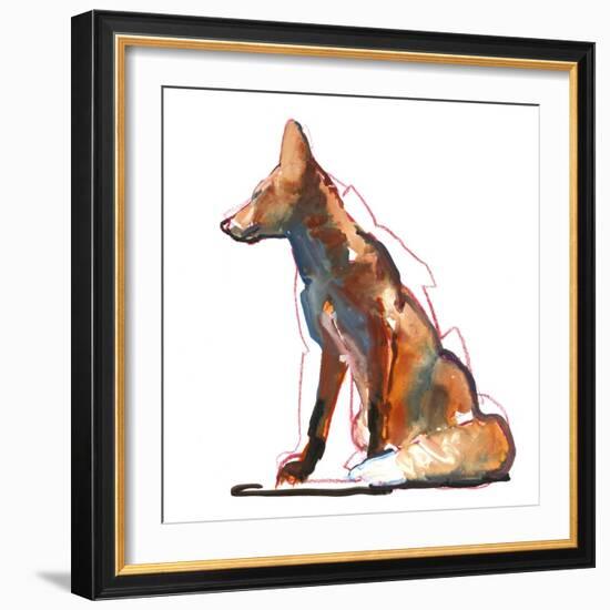 Pyramid fox, 2021, (mixed media)-Mark Adlington-Framed Giclee Print