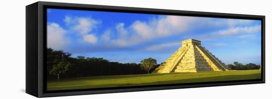 Pyramid in a Field, Kukulkan Pyramid, Chichen Itza, Yucatan, Mexico-null-Framed Premier Image Canvas