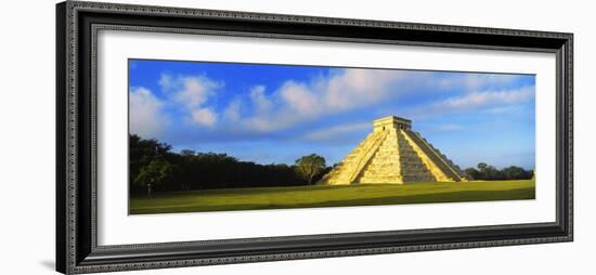 Pyramid in a Field, Kukulkan Pyramid, Chichen Itza, Yucatan, Mexico-null-Framed Photographic Print