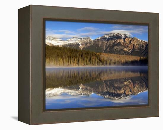 Pyramid Lake, Jasper National Park, Alberta, Canada-Walter Bibikow-Framed Premier Image Canvas