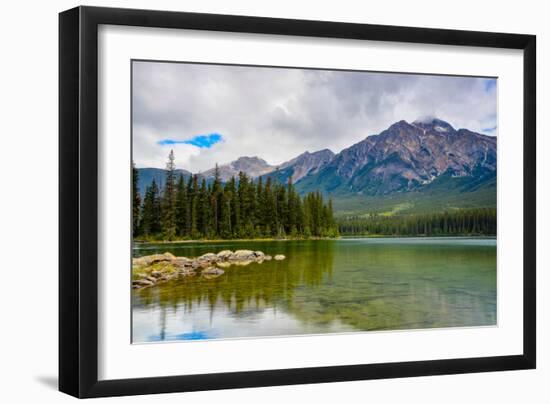 Pyramid Lake, Pyramid Mountain, Jasper National Park-Sonja Jordan-Framed Photographic Print