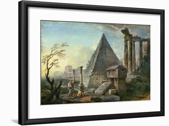 Pyramid of Caius Cestius at Rome-Jean-Baptiste Lallemand-Framed Giclee Print