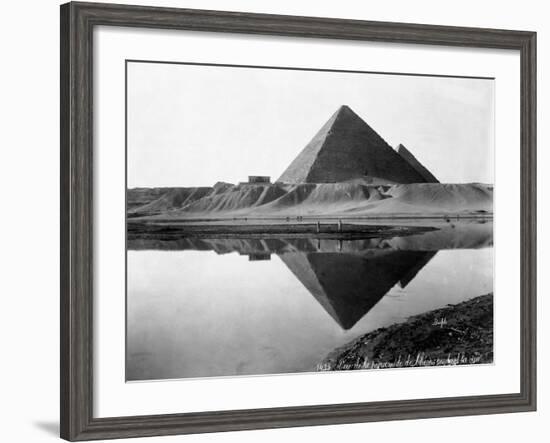 Pyramid of Cheops Reflected in Nile River-null-Framed Photographic Print