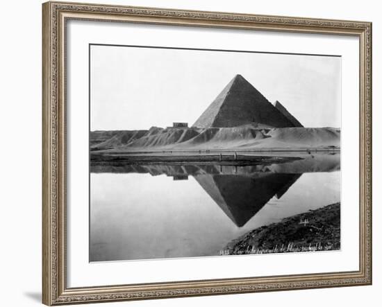 Pyramid of Cheops Reflected in Nile River-null-Framed Photographic Print