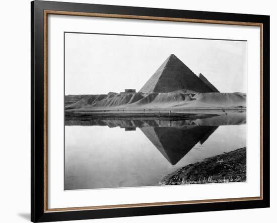 Pyramid of Cheops Reflected in Nile River-null-Framed Photographic Print