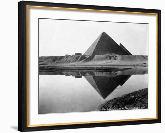 Pyramid of Cheops Reflected in Nile River-null-Framed Photographic Print