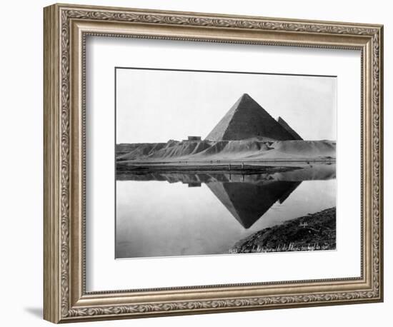 Pyramid of Cheops Reflected in Nile River-null-Framed Photographic Print