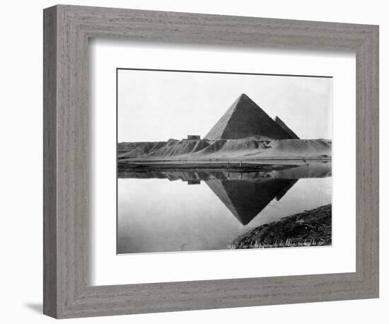 Pyramid of Cheops Reflected in Nile River-null-Framed Photographic Print