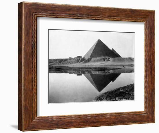 Pyramid of Cheops Reflected in Nile River-null-Framed Photographic Print