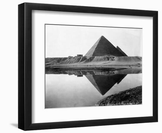 Pyramid of Cheops Reflected in Nile River-null-Framed Photographic Print