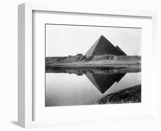 Pyramid of Cheops Reflected in Nile River-null-Framed Photographic Print