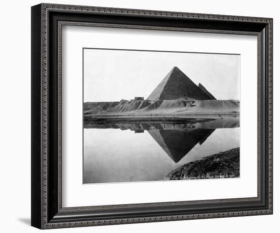 Pyramid of Cheops Reflected in Nile River-null-Framed Photographic Print