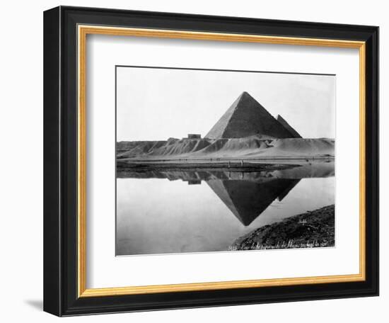 Pyramid of Cheops Reflected in Nile River-null-Framed Photographic Print