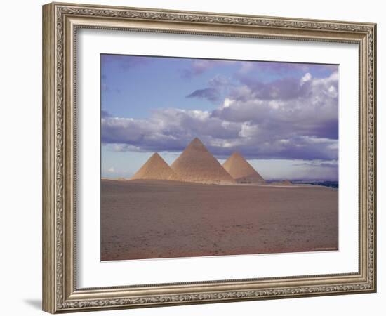 Pyramid of Menkewre (Left), Pyramid of Chephren (Centre), Pyramid of Cheops (Right), Giza, Egypt-Walter Rawlings-Framed Photographic Print