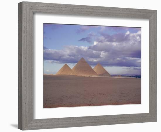 Pyramid of Menkewre (Left), Pyramid of Chephren (Centre), Pyramid of Cheops (Right), Giza, Egypt-Walter Rawlings-Framed Photographic Print