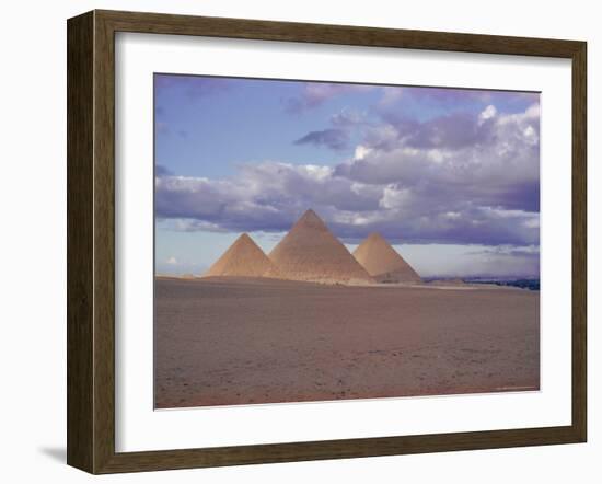 Pyramid of Menkewre (Left), Pyramid of Chephren (Centre), Pyramid of Cheops (Right), Giza, Egypt-Walter Rawlings-Framed Photographic Print