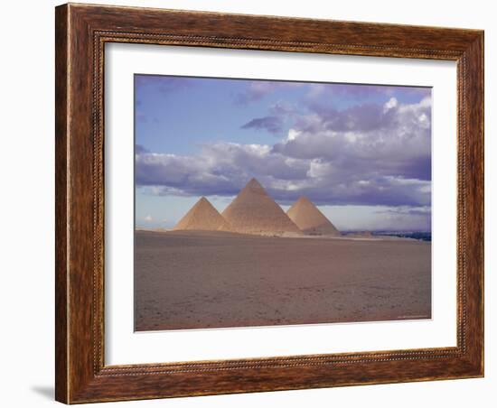 Pyramid of Menkewre (Left), Pyramid of Chephren (Centre), Pyramid of Cheops (Right), Giza, Egypt-Walter Rawlings-Framed Photographic Print