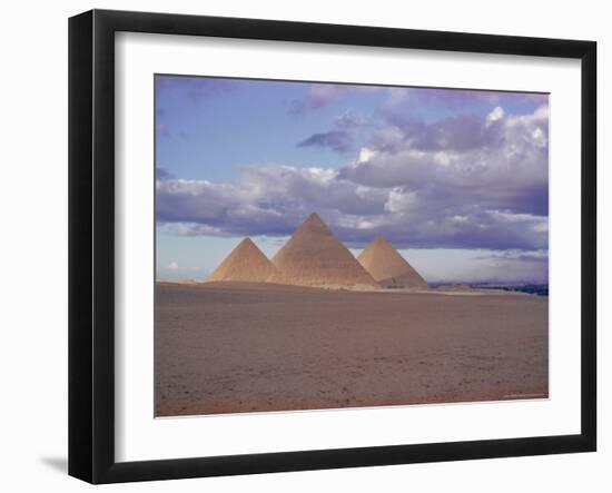 Pyramid of Menkewre (Left), Pyramid of Chephren (Centre), Pyramid of Cheops (Right), Giza, Egypt-Walter Rawlings-Framed Photographic Print