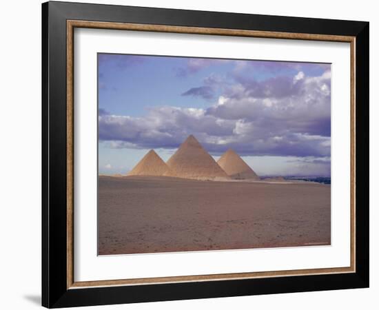 Pyramid of Menkewre (Left), Pyramid of Chephren (Centre), Pyramid of Cheops (Right), Giza, Egypt-Walter Rawlings-Framed Photographic Print