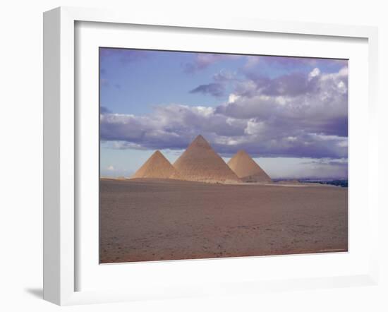 Pyramid of Menkewre (Left), Pyramid of Chephren (Centre), Pyramid of Cheops (Right), Giza, Egypt-Walter Rawlings-Framed Photographic Print