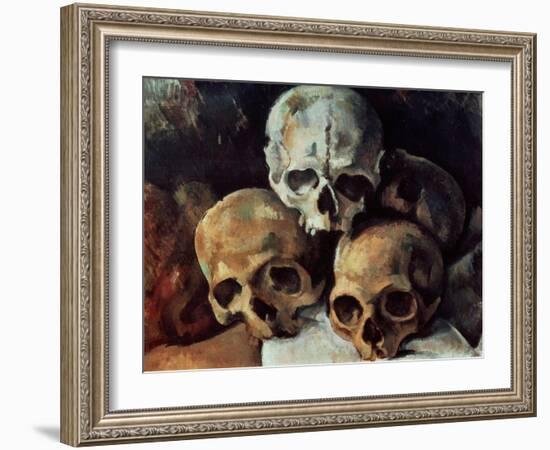 Pyramid of Skulls, 1898-1900-Paul Cézanne-Framed Giclee Print