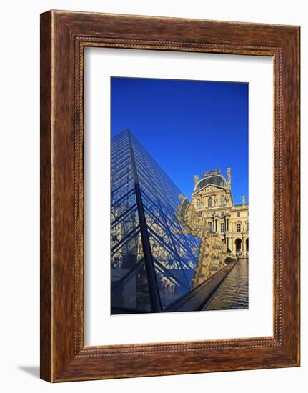 Pyramid of the Louvre, Paris, France, Europe-Hans-Peter Merten-Framed Photographic Print