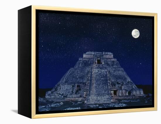 Pyramid of the Magician at Night-Robert Landau-Framed Premier Image Canvas